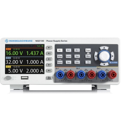 Rohde & Schwarz NGE100B Series Digital Bench Power Supply, 0 → 32V, 0 → 3A, 2-Output, 66W - RS Calibrated