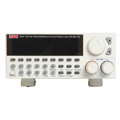 RS PRO Electronic Load, 0 → 300 W, 0 → 120 V, 0 → 30 A