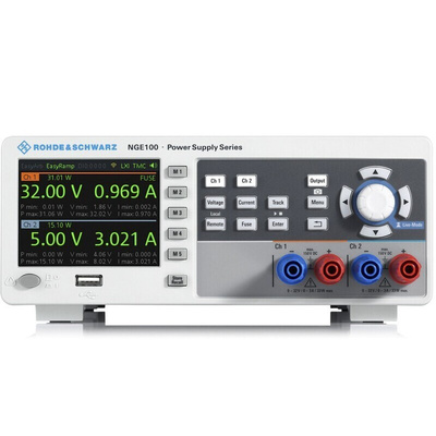 Rohde & Schwarz NGE100B Series Digital Bench Power Supply, 0 → 32V, 0 → 3A, 3-Output, 100W - RS Calibrated
