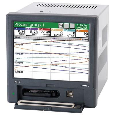 Lumel KD7, 5 Input Channels, 7 Output Channels, Videographic Chart Recorder Measures Current, Humidity, Resistance,
