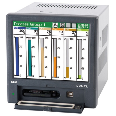 Lumel KD8, 4 Input Channels, 4 Output Channels, Videographic Chart Recorder Measures Current, Humidity, Resistance,