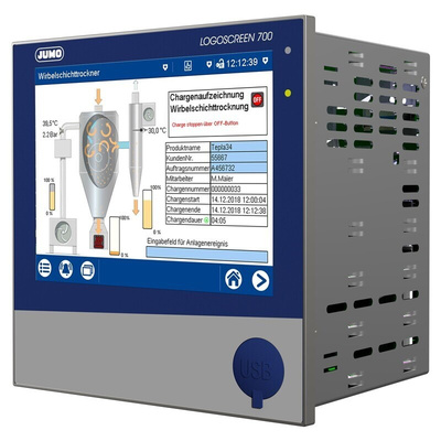 Jumo LOGOSCREEN 700, 9 analog,4 digital Input Channels, 16 digital Output Channels, Graphical Chart Recorder