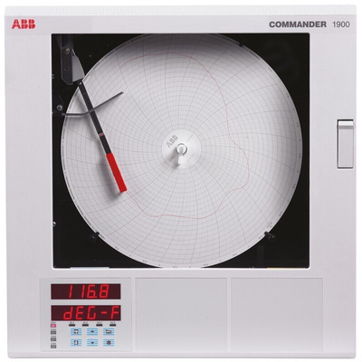 ABB C1912, 1 Input Channels, 1 Output Channels, Circular Chart Recorder Measures Current, Millivolt, Resistance,