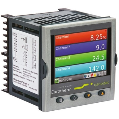 Eurotherm NANODAC/VL, 4 Input Channels, 3 Output Channels, Graphical Chart Recorder Measures Current, Millivolt,