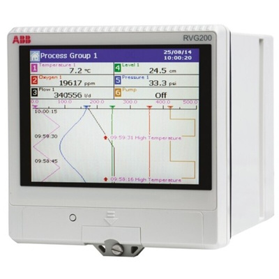 ABB RVG200, 6 Input Channels, 1 Output Channels, Paperless Chart Recorder Measures Current, Millivolt, Resistance,