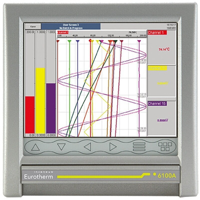 Eurotherm 6100A, 12 Input Channels, 3 Output Channels, Paperless Chart Recorder Measures Current, Millivolt,