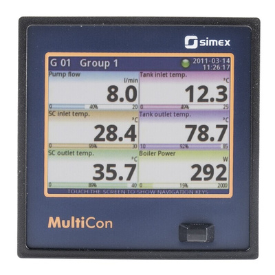 Simex SX-CMC99-04F0, 4 Input Channels, 4 Output Channels, Multichannel Controller Chart Recorder Measures Current,