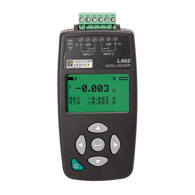 Chauvin Arnoux L452 Current & Voltage Data Logger, Bluetooth, USB 2.0