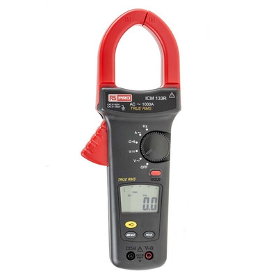 RS PRO ICM133R Clamp Meter, Max Current 1000A ac CAT III 1000 V, CAT IV 600 V With UKAS Calibration