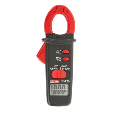 RS PRO ICM20 Clamp Meter, Max Current 400A ac CAT III 600 V With UKAS Calibration