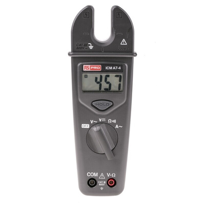 RS PRO ICMA7-4 Clamp Meter, Max Current 200A ac CAT III 600V With UKAS Calibration