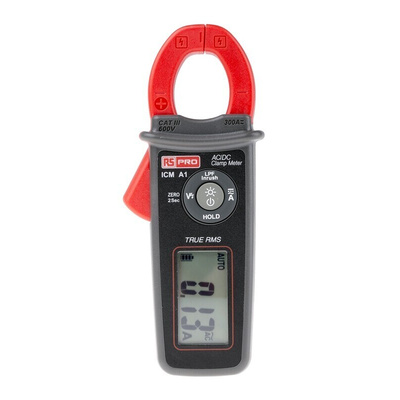 RS PRO ICMA1 Clamp Meter, 300A dc, Max Current 300A ac CAT III 600 V With UKAS Calibration