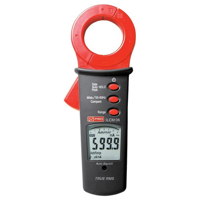 RS PRO ILCM06R Clamp Meter, Max Current 100A ac CAT III 300 V With UKAS Calibration