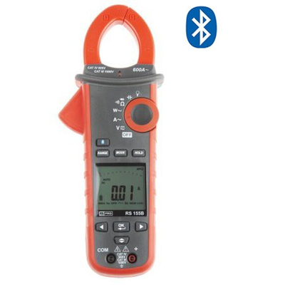 RS PRO 155B Clamp Meter Bluetooth, Max Current 600A ac CAT III 1000V With RS Calibration
