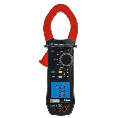 Chauvin Arnoux F407 Clamp Meter Bluetooth, 1500A dc, Max Current 1000A ac CAT III 1000V