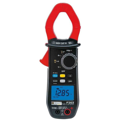 Chauvin Arnoux F203 Clamp Meter, 900A dc, Max Current 600A ac CAT III 1000V With UKAS Calibration