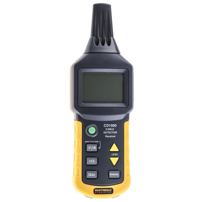 Martindale CMD1000 Cable Tracer, Cable Detection Depth 0.4 (U AC) m, 0.5 (Dual Pole) m, 2 (Single Pole) m, 2.5 (Single