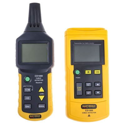 Martindale CMD1000 Cable Tracer, Cable Detection Depth 0.4 (U AC) m, 0.5 (Dual Pole) m, 2 (Single Pole) m, 2.5 (Single