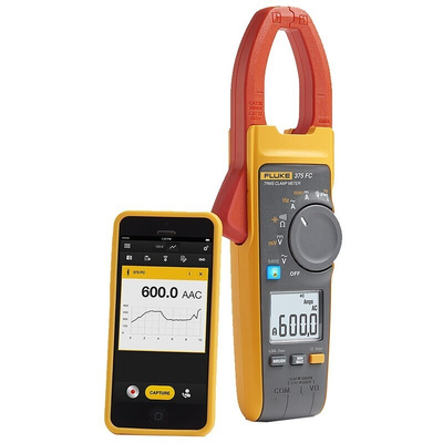Fluke 375 FC Clamp Meter Bluetooth, 600A dc, Max Current 600A ac CAT III 1000V