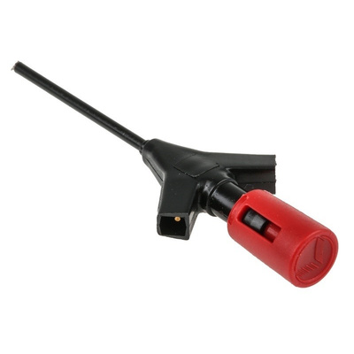 Hirschmann Test & Measurement 2A Red Grabber Clip, 60V dc Rating - 1.4mm Tip Size