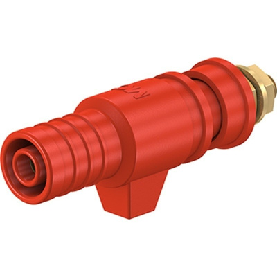 Staubli 32A, Red Binding Post With Brass Contacts and Gold Plated - 4mm Hole Diameter