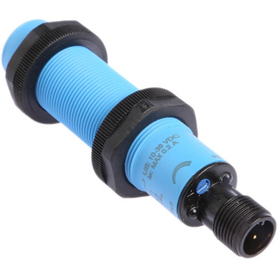 Sick Capacitive Barrel-Style Proximity Sensor, M18 x 1, 12 mm Detection, PNP Output, 10 → 36 V dc, IP68, IP69K