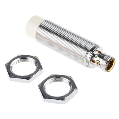 ifm electronic Inductive Barrel-Style Proximity Sensor, M18 x 1, 12 mm Detection, PNP Output, 10 → 36 V dc, IP67