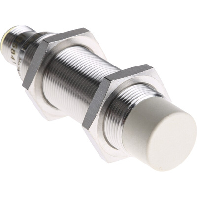 ifm electronic Inductive Barrel-Style Proximity Sensor, M18 x 1, 12 mm Detection, PNP Output, 10 → 36 V dc, IP67