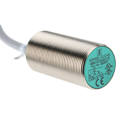 Pepperl + Fuchs Inductive Barrel-Style Proximity Sensor, M30 x 1.5, 8 mm Detection, Analogue Output, 15 → 30 V