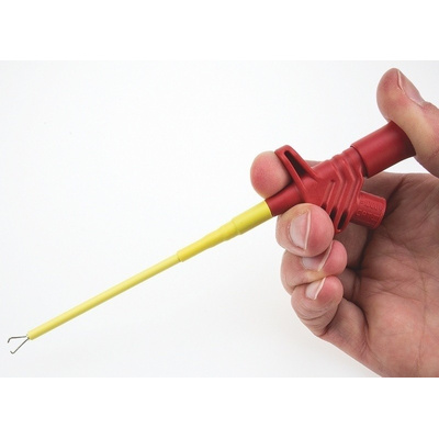 Hirschmann Test & Measurement 4A Red Grabber Clip, 1kV Rating - 3.9mm Tip Size, 4mm Probe Socket Size