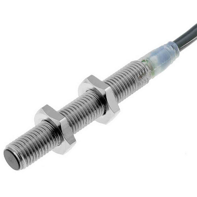 Omron Inductive Barrel-Style Proximity Sensor, M8 x 1, 2 mm Detection, PNP Output, IP67, IP69K
