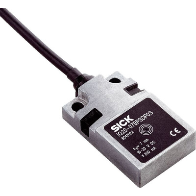 Sick IQV Series Inductive Rectangular-Style Inductive Proximity Sensor, 7 mm Detection, PNP Output, 10 → 30 V