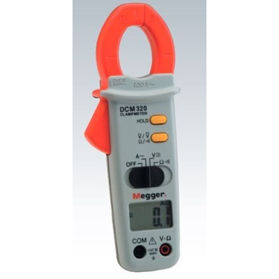 Megger DCM320 Clamp Meter, Max Current 400A ac CAT III 600V