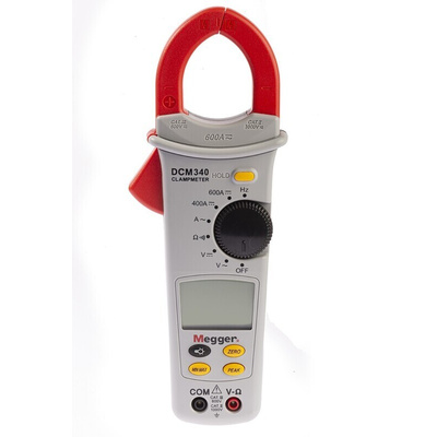 Megger DCM340 Clamp Meter, 600A dc, Max Current 600A ac CAT III 600V