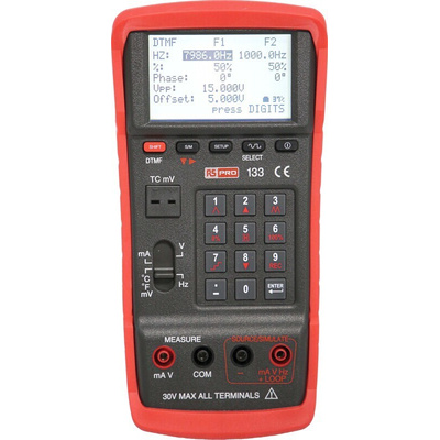 RS PRO 133 Current & Voltage Calibrator, Max Voltage 20V, Max Current 24mA, UKAS Calibration