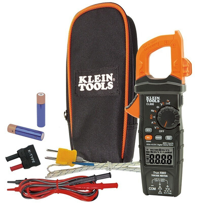 Klein Tools CL800 Clamp Meters, 600A dc, Max Current 600A ac CAT III 1000V