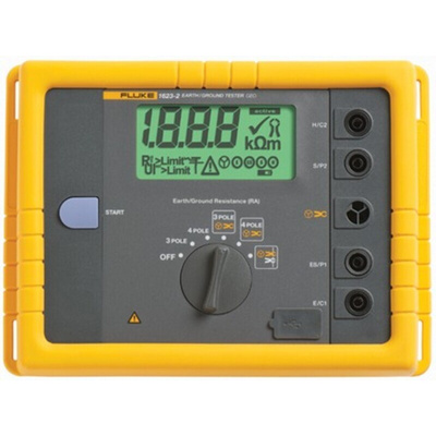 Fluke 1623 Earth Tester, 19.99kΩ CAT II 300 V RS Calibration