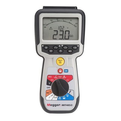 Megger MIT485 Insulation Tester, 50V Min, 500V Max, 200GΩ Max, CAT IV