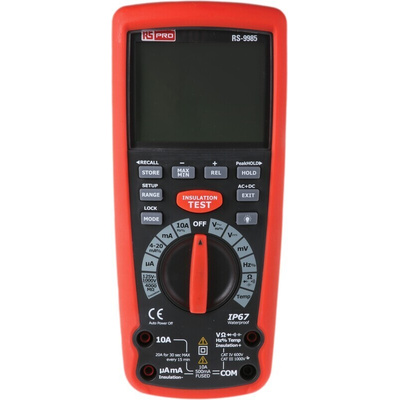 RS PRO RS-9985 Insulation Tester, 125V Min, 1000V Max, 4GΩ Max, CAT III 1000V