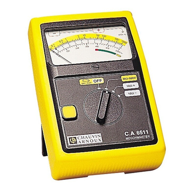 Chauvin Arnoux CA6511 Insulation Tester, 500V Min, 500V Max, 1000MΩ Max, CAT II 600 V, CAT III 300 V