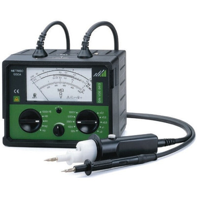 Gossen Metrawatt METRISO 1000A Insulation Tester, 50V Min, 1000V Max, 400MΩ Max, CAT II 1000V