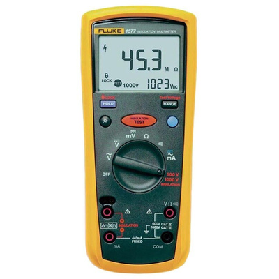 Fluke 1577 Insulation Tester, 500V Min, 1000V Max, 2GΩ Max, CAT III 1000V - UKAS Calibration
