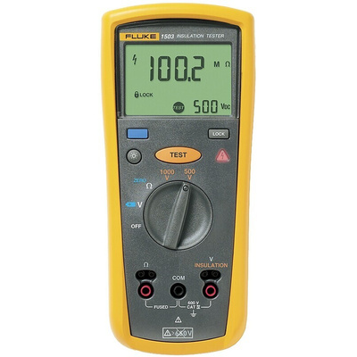Fluke 1503 Insulation Tester, 500V Min, 1000V Max, 2GΩ Max, CAT III 600V