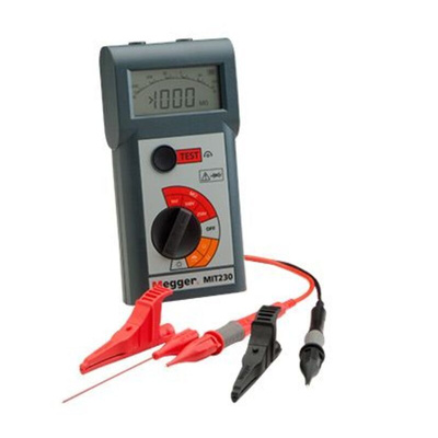 Megger MIT230 Insulation & Continuity Tester, 250V Min, 1000V dc Max, 999MΩ Max, CAT III 300V