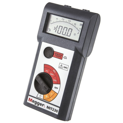 Megger MIT230 Insulation & Continuity Tester, 250V Min, 1000V dc Max, 999MΩ Max, CAT III 300V
