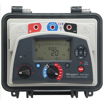 Megger MIT1025 Insulation Tester, 500V Min, 10000V Max, 20TΩ Max, CAT IV