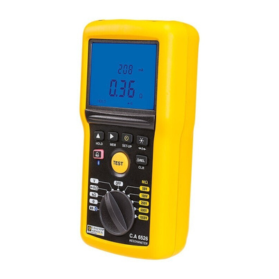 Chauvin Arnoux CA 6526 Insulation & Continuity Tester, 50V Min, 1000V Max, 200GΩ Max, CAT IV - RS Calibration