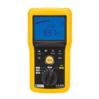 Chauvin Arnoux CA 6536 Insulation & Continuity Tester, 10V Min, 100V Max, 20GΩ Max, CAT IV - RS Calibration