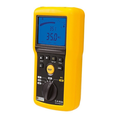 Chauvin Arnoux CA 6536 Insulation & Continuity Tester, 10V Min, 100V Max, 20GΩ Max, CAT IV - UKAS Calibration