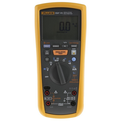 Fluke 1587 Insulation Tester, 50V Min, 1000V Max, 2GΩ Max, CAT III 1000V